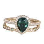 Water Drop Zircon With Diamond Women's Ring Set