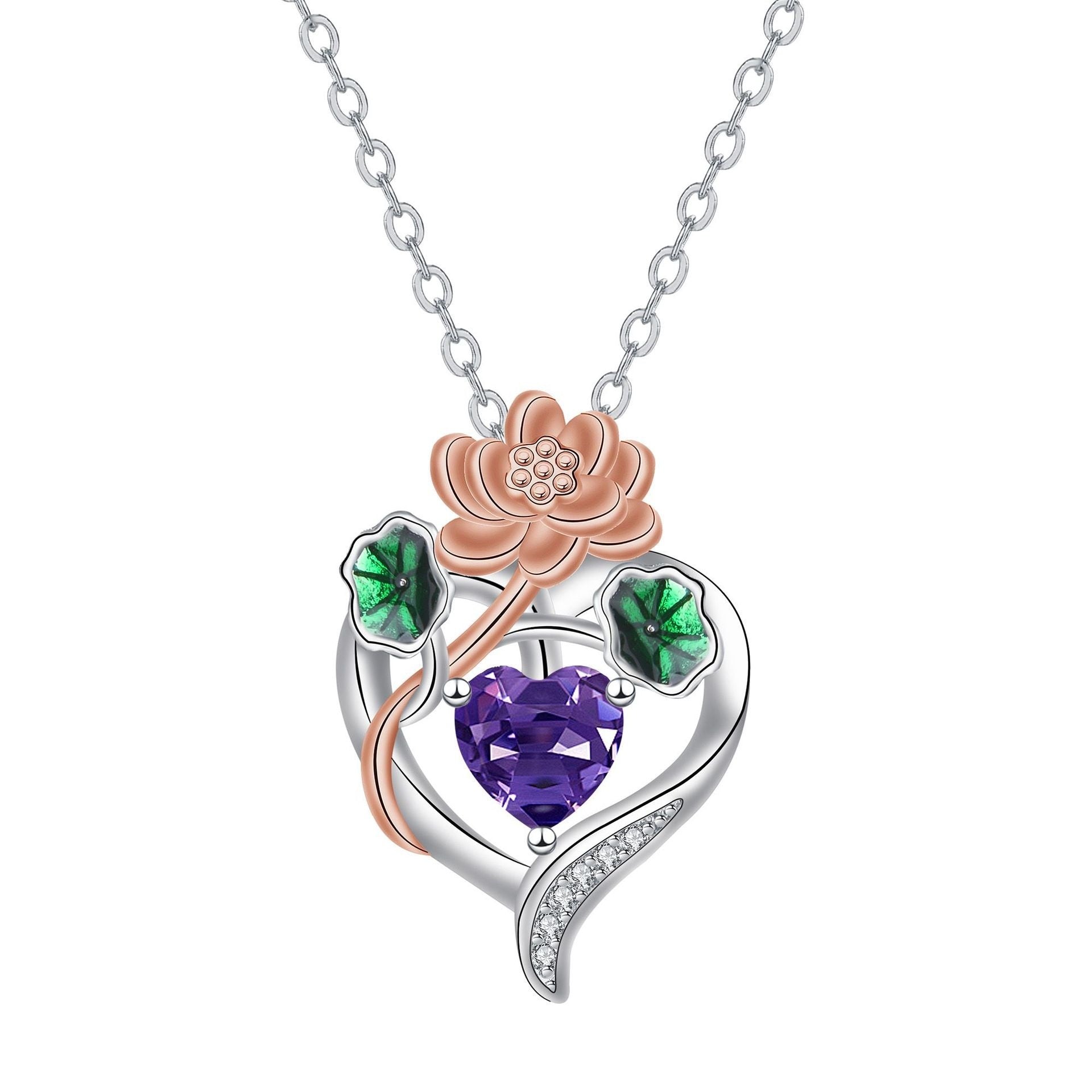 Rose Love Inlaid Pendant Fashion High Sense Niche Necklace For Women