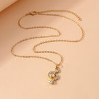 European And American Ornament Diamond Note Necklace
