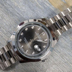 Rolex Silver Golden Quartz Blue Dial Watch