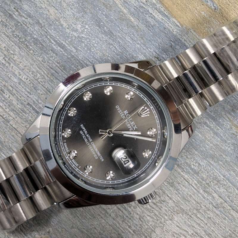 Rolex Silver Golden Quartz Blue Dial Watch