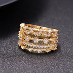Arrangement And Combination Light Luxury Multi-line Design Ring