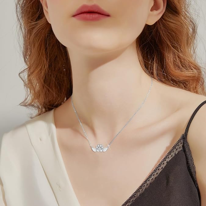 Fashion Personality Heart-shaped Pendant Ornaments Cute Dog's Paw All-match Women's Necklace