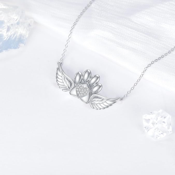 Fashion Personality Heart-shaped Pendant Ornaments Cute Dog's Paw All-match Women's Necklace