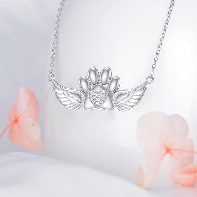 Fashion Personality Heart-shaped Pendant Ornaments Cute Dog's Paw All-match Women's Necklace
