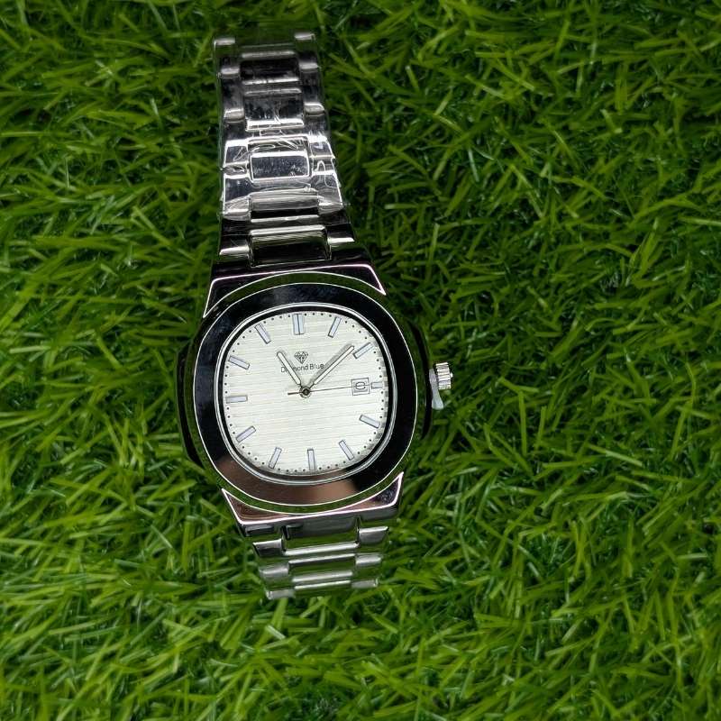 Watch Diamond Blue Silver with White Dial