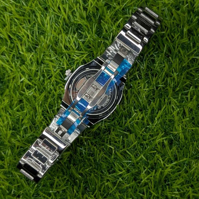 Watch Diamond Blue Silver with White Dial