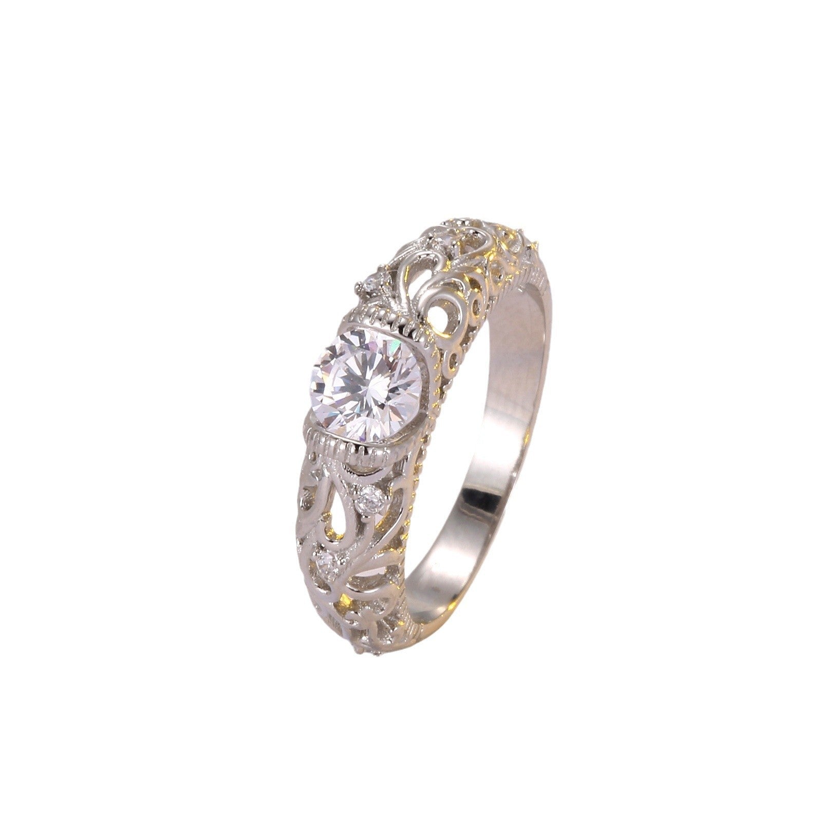 White Gold Plated Zircon Ring Jewelry Ornament