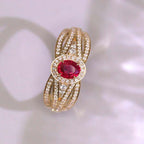 Unique Cross Winding Design Ring Birthday Gift Zircon