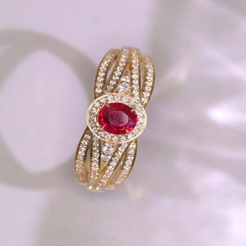 Unique Cross Winding Design Ring Birthday Gift Zircon
