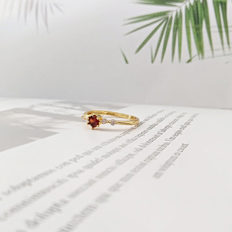 Copper Plating Ruby Ring Design For Women