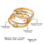 Artistic Retro Versatile Metal Chain Square Diamond 4-piece Set