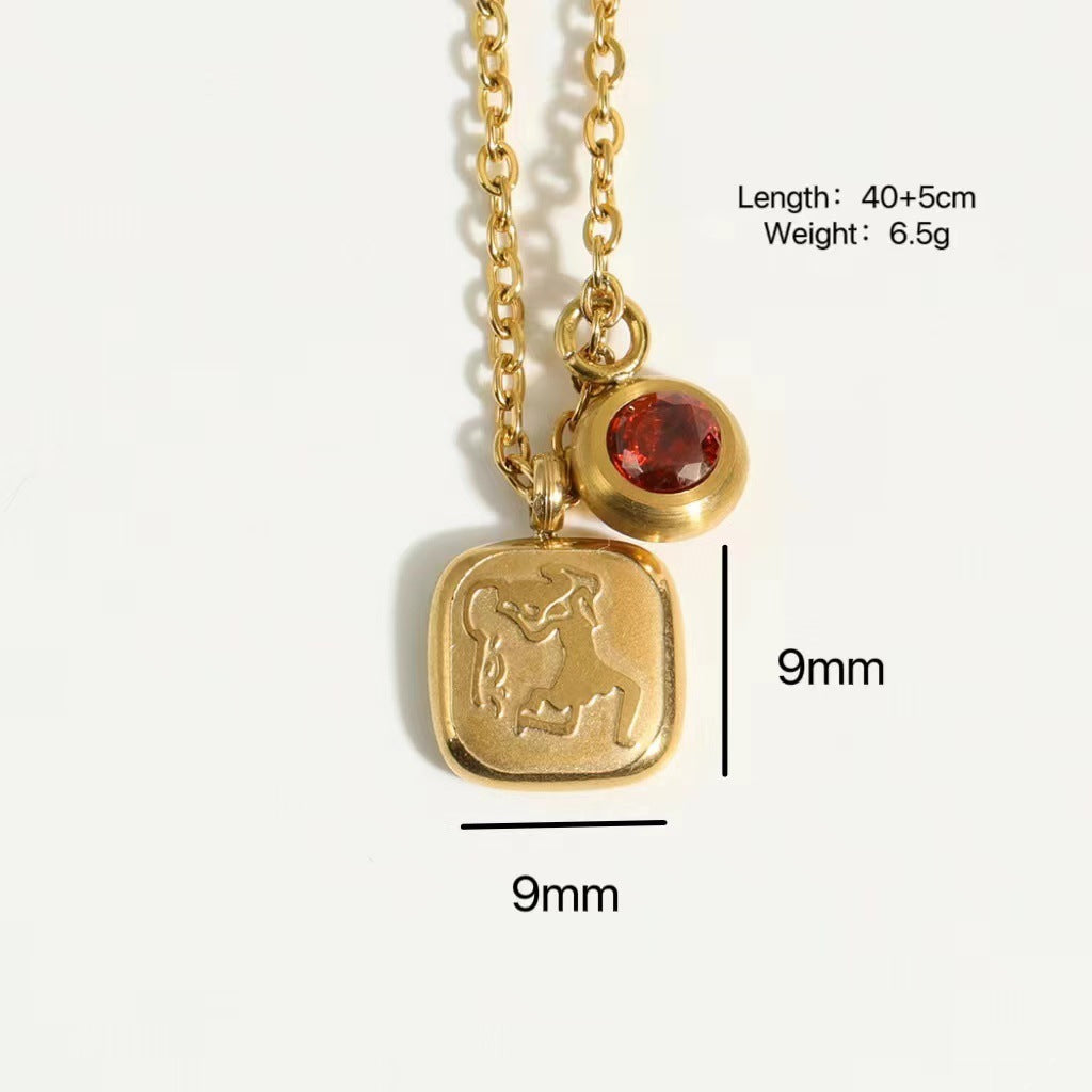 December Birthday Stone Pendant High Color Retention Necklace