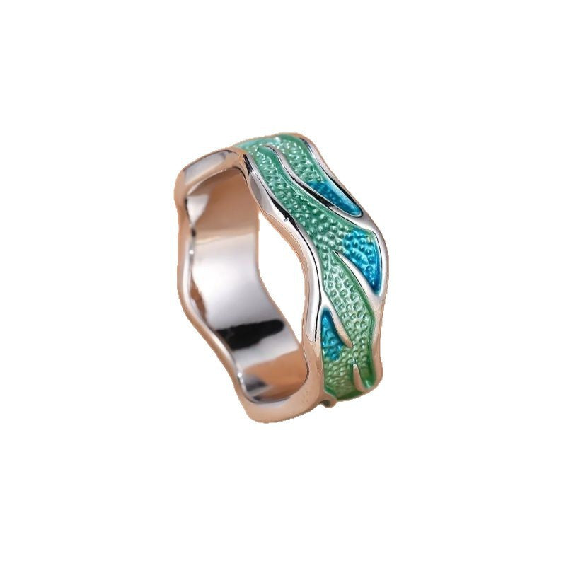 Simple Personality Fashion Affordable Luxury Style Mint Green Ring