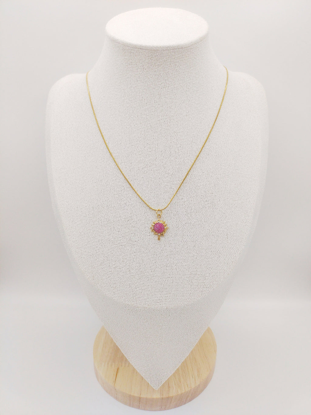 Round Copper Micro Rhinestone Necklace For Women