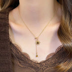Sunflower Artificial Tigereye Stitching Drawable Necklace