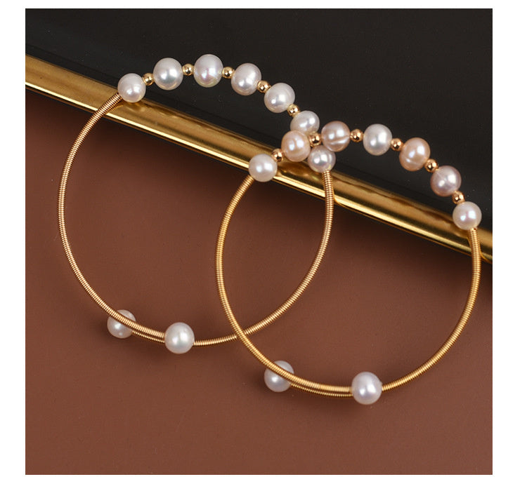 Natural Freshwater Pearl Opening Adjustable Delicate Bracelet