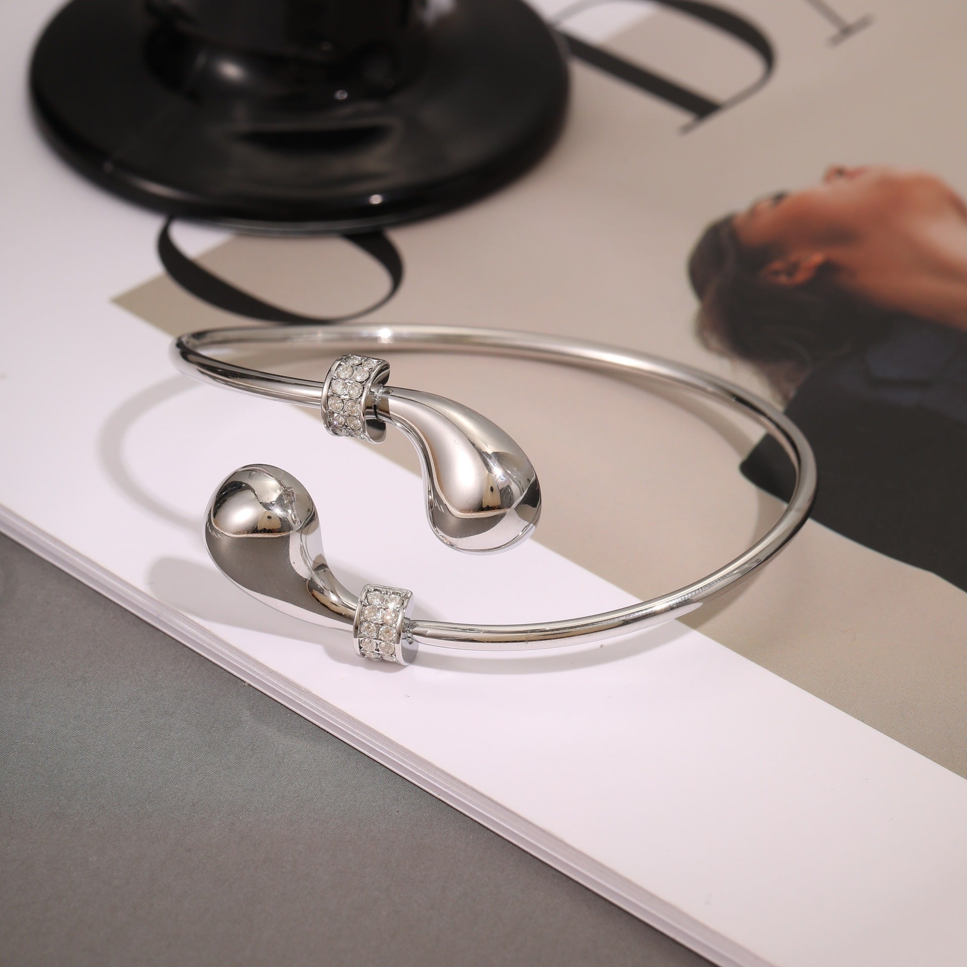 European And American Ins Fashion Design Stainless Steel Bracelet Opening Bracelet