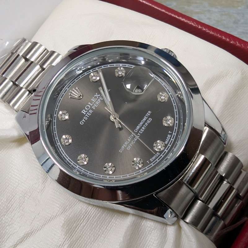Rolex Silver Golden Quartz Blue Dial Watch