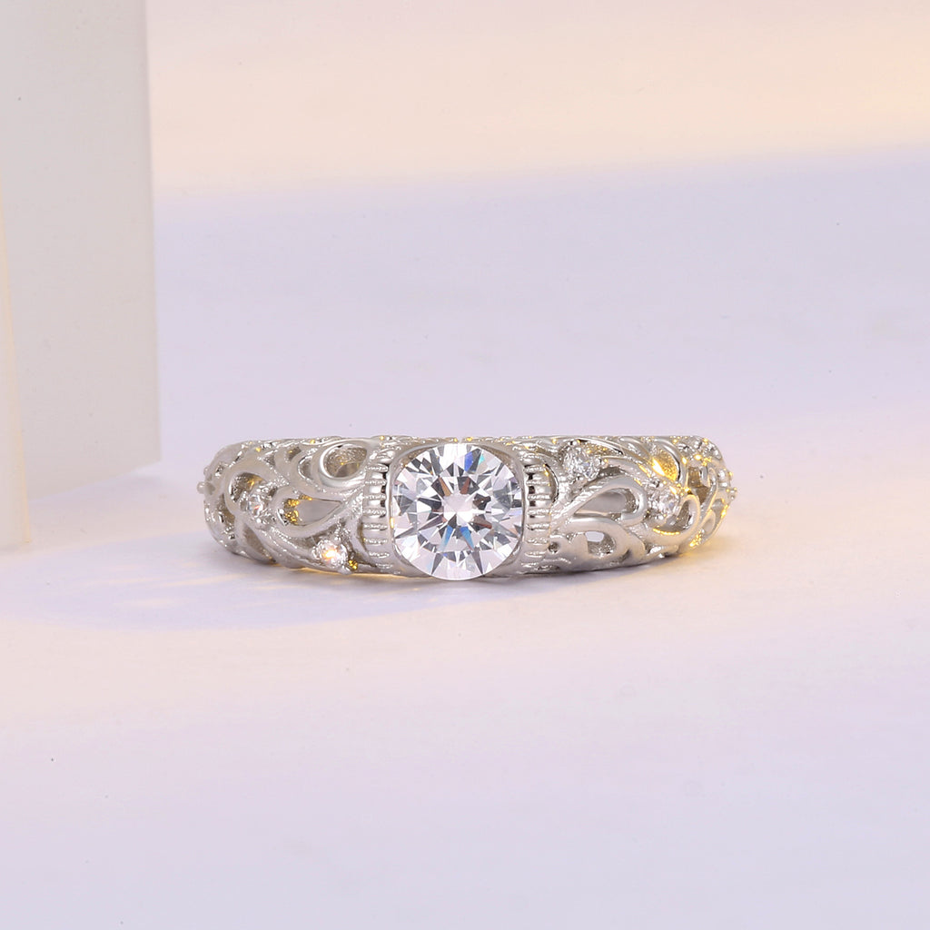 White Gold Plated Zircon Ring Jewelry Ornament