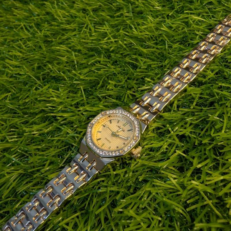 Watch Aogili Gold Chain With Gold Octagonal Dial