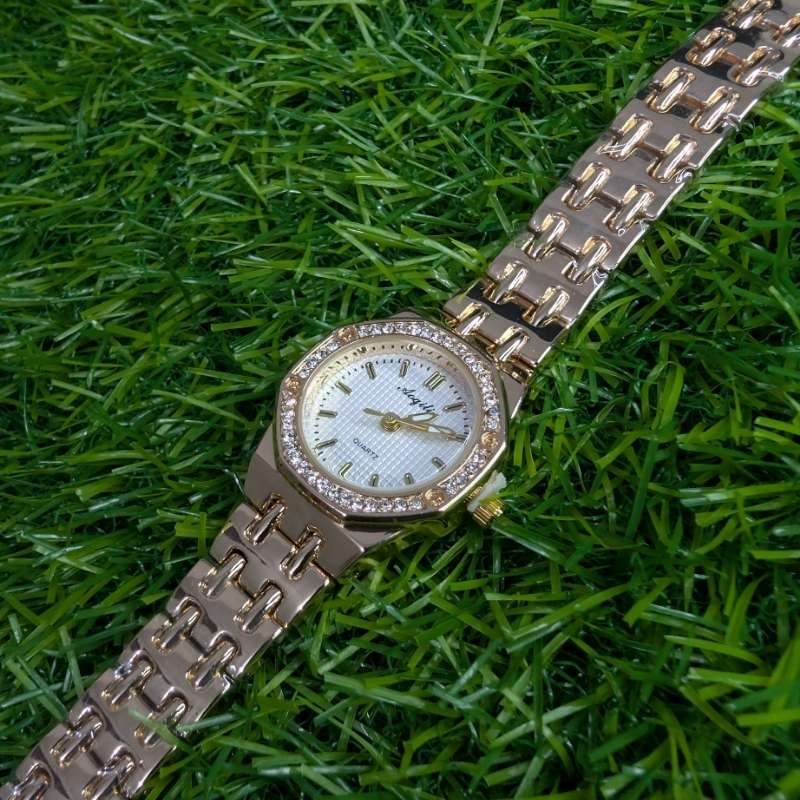Watch Aogili Gold Chain With White Octagonal Dial