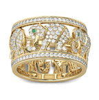 Full Diamond Elephant Ring Creative European And American Popular Ornament
