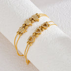Stainless Steel 18K Gold Love Diamond Bracelet