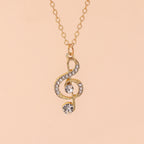 European And American Ornament Diamond Note Necklace
