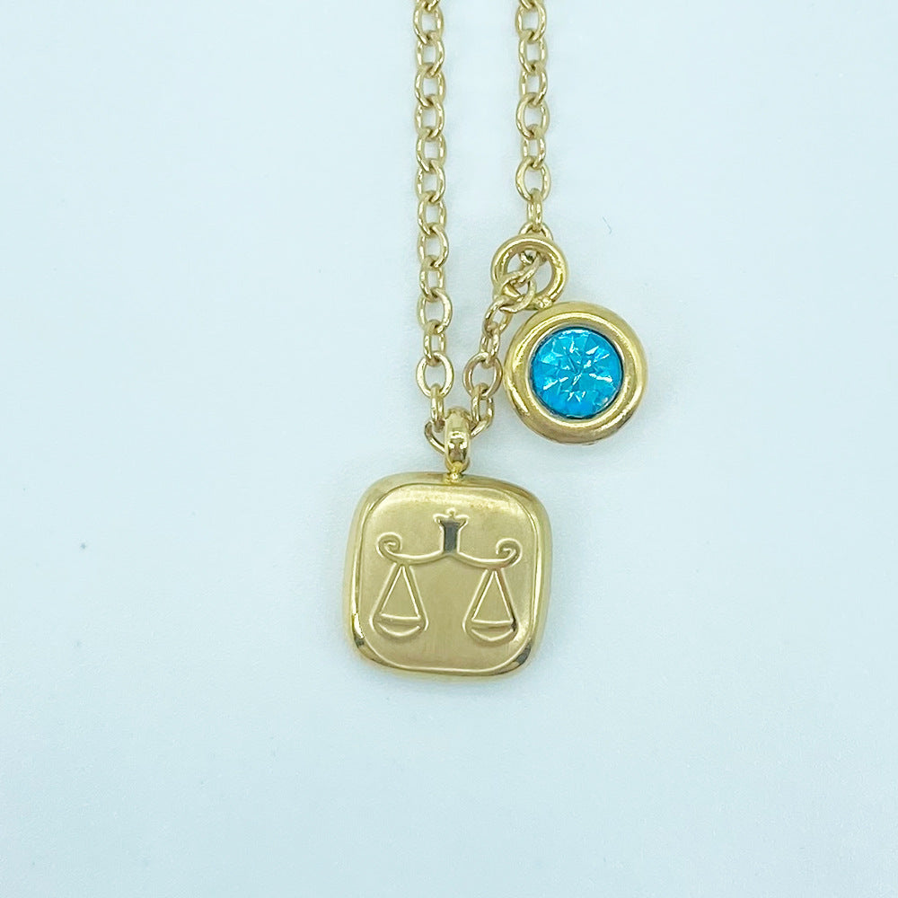 December Birthday Stone Pendant High Color Retention Necklace