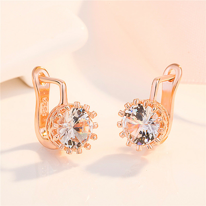 Korean Retro Crown Earrings Ear Clip