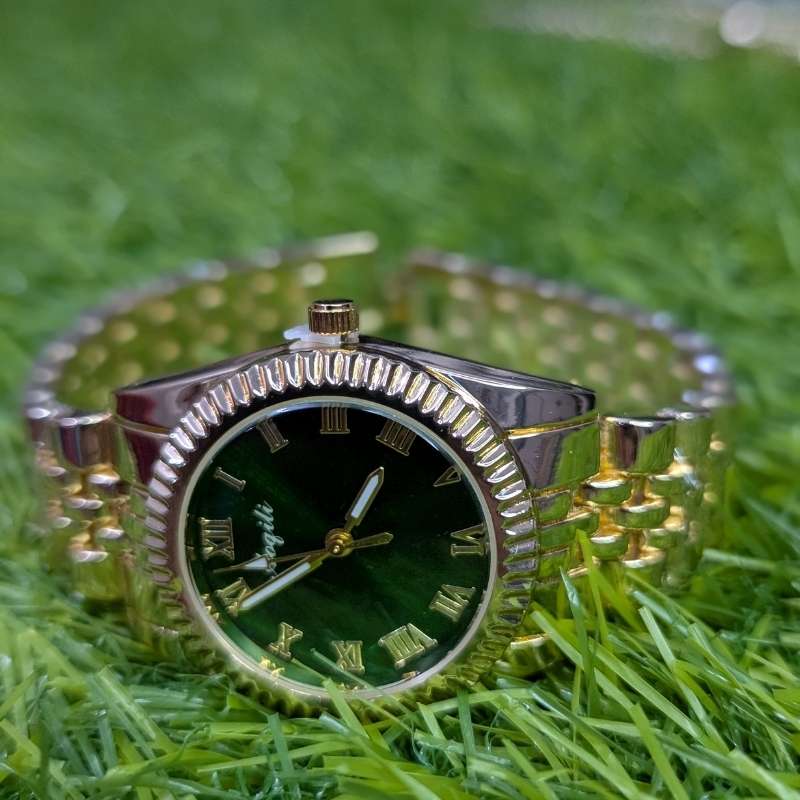 Aogili Golden Chain With Green Round Dial
