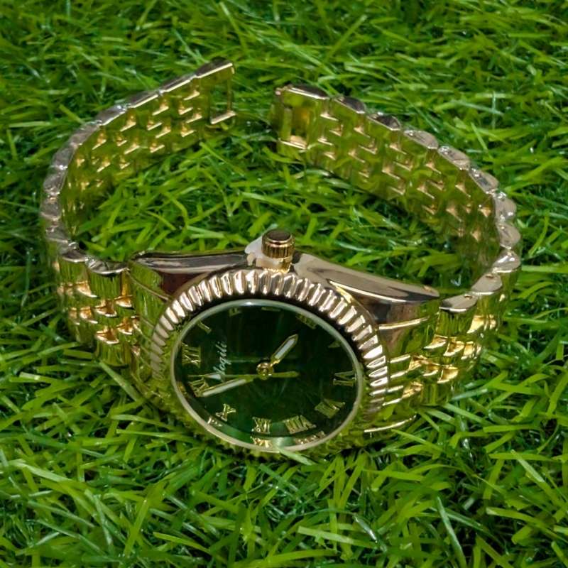 Aogili Golden Chain With Green Round Dial