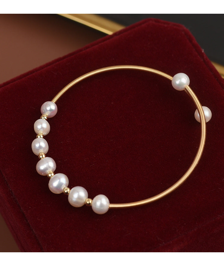 Natural Freshwater Pearl Opening Adjustable Delicate Bracelet