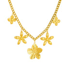 New Entry Lux Elegant Gold-plated Stainless Steel Five Petal Flower Necklace For Women