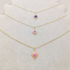 Round Copper Micro Rhinestone Necklace For Women