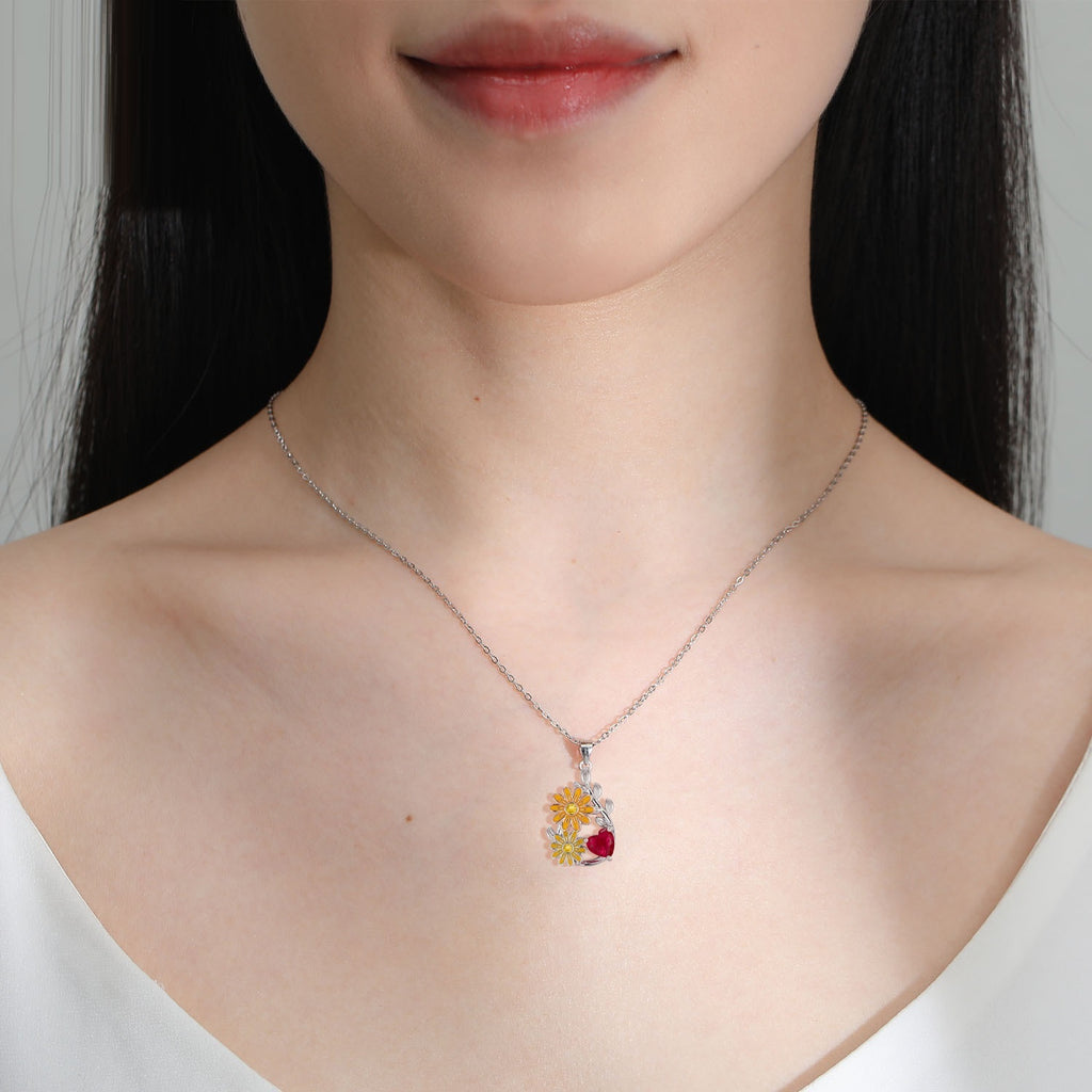 Pastoral Style Chrysanthemum Pendant Fashion Special-interest SUNFLOWER Necklace For Women