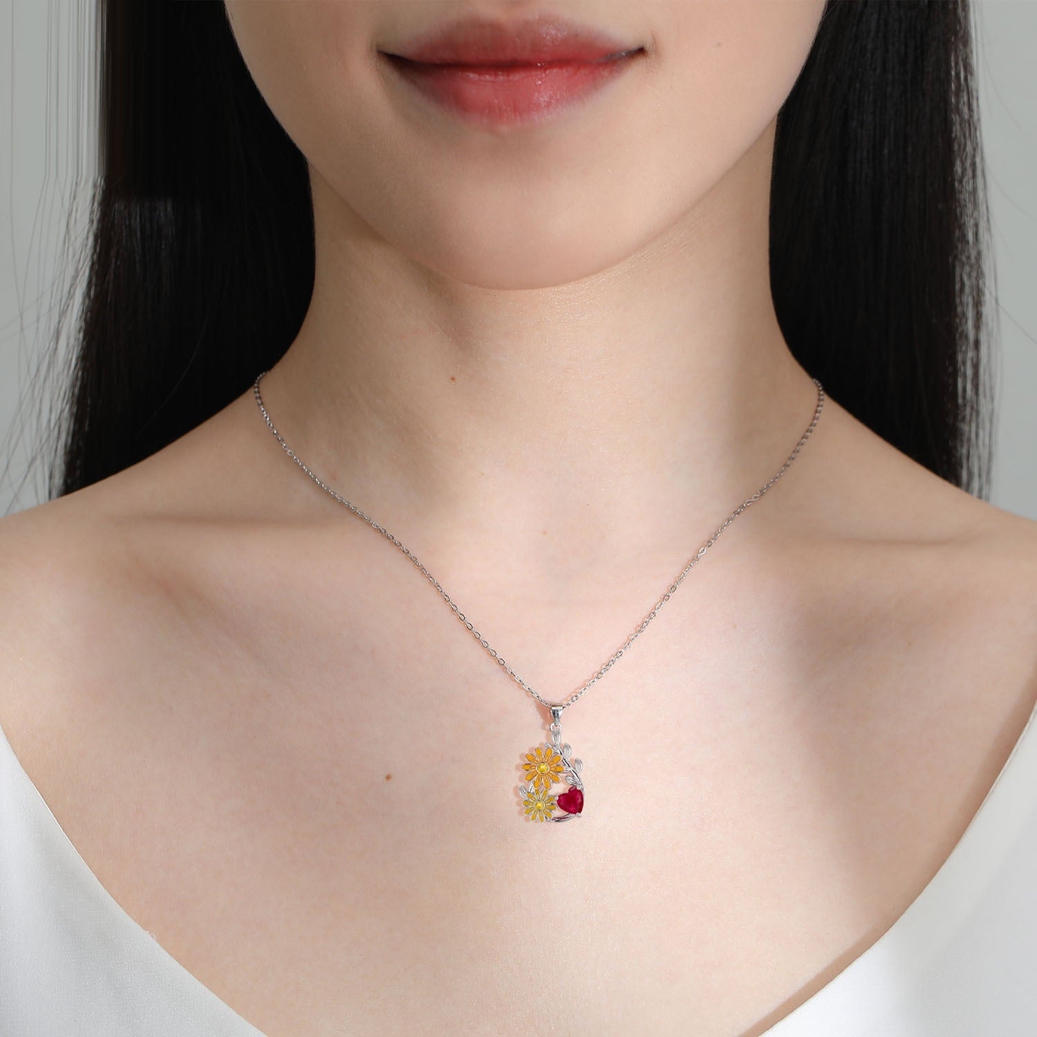 Pastoral Style Chrysanthemum Pendant Fashion Special-interest SUNFLOWER Necklace For Women