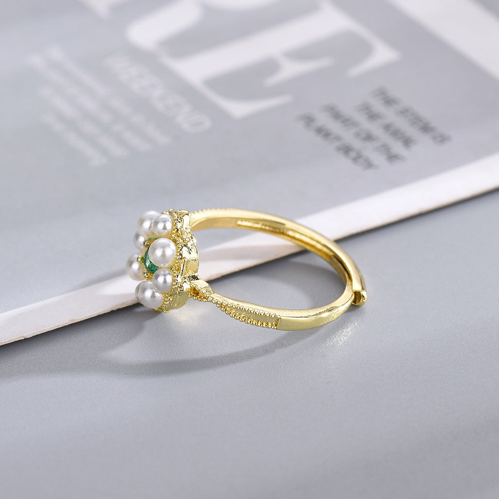 Open Ring Copper-plated Gold Hollow Retro