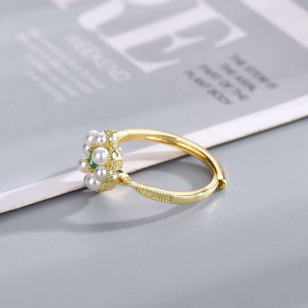 Open Ring Copper-plated Gold Hollow Retro