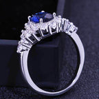 High-grade Blue Zircon Real Gold Ring