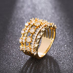 Arrangement And Combination Light Luxury Multi-line Design Ring