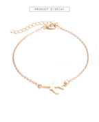 European And American Bohemian Aircraft Map Charm Bracelet 3-piece Set For Women