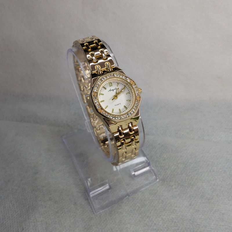 Watch Aogili Gold Chain With White Octagonal Dial
