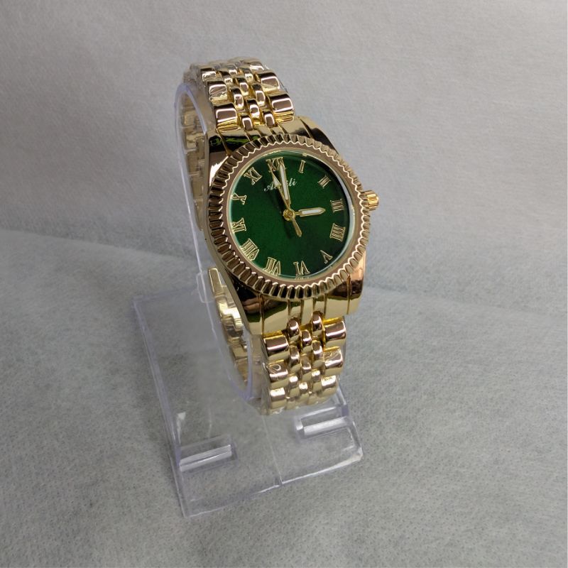 Aogili Golden Chain With Green Round Dial