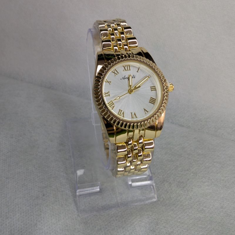 Aogili Golden Chain With White Round Dial