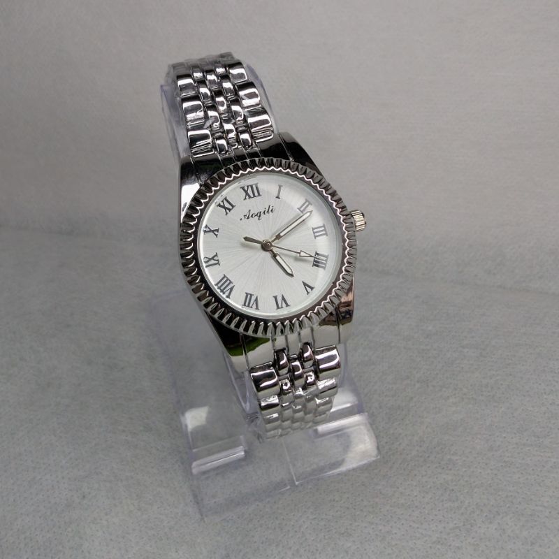 Watch Aogili Silver Chain With White Round Dial