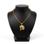 Women's Gold-plated Stainless Steel Dolphin Colorful Crystals Cube Sugar Necklace