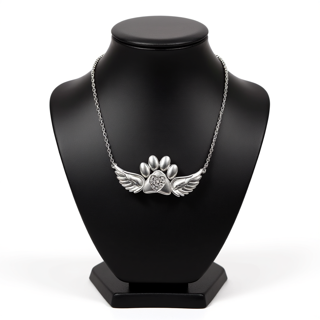 Fashion Personality Heart-shaped Pendant Ornaments Cute Dog's Paw All-match Women's Necklace