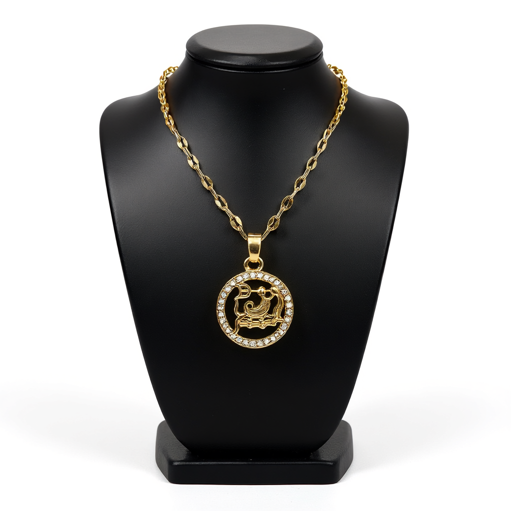 Golden Twelve Constellation Pendant Necklace INS Style